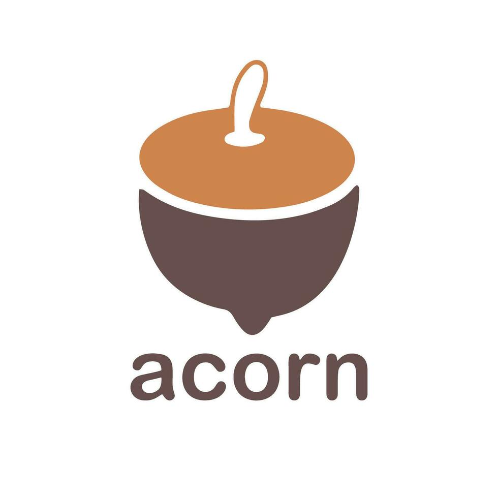 Acorn logo template design with leaves with editable vector illustration.