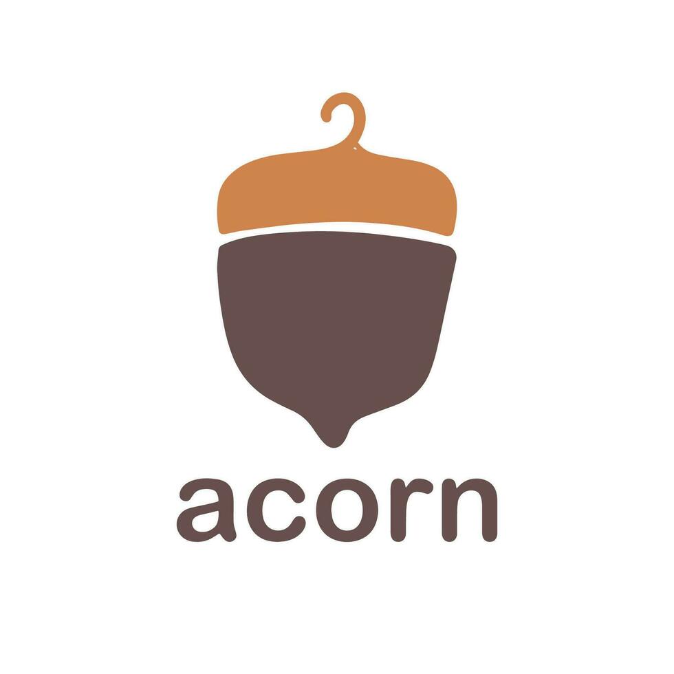 Acorn logo template design with leaves with editable vector illustration.