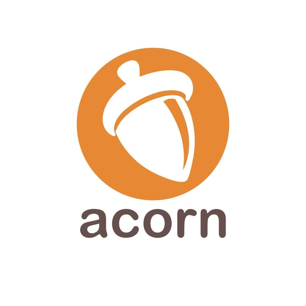 Acorn logo template design with leaves with editable vector illustration.