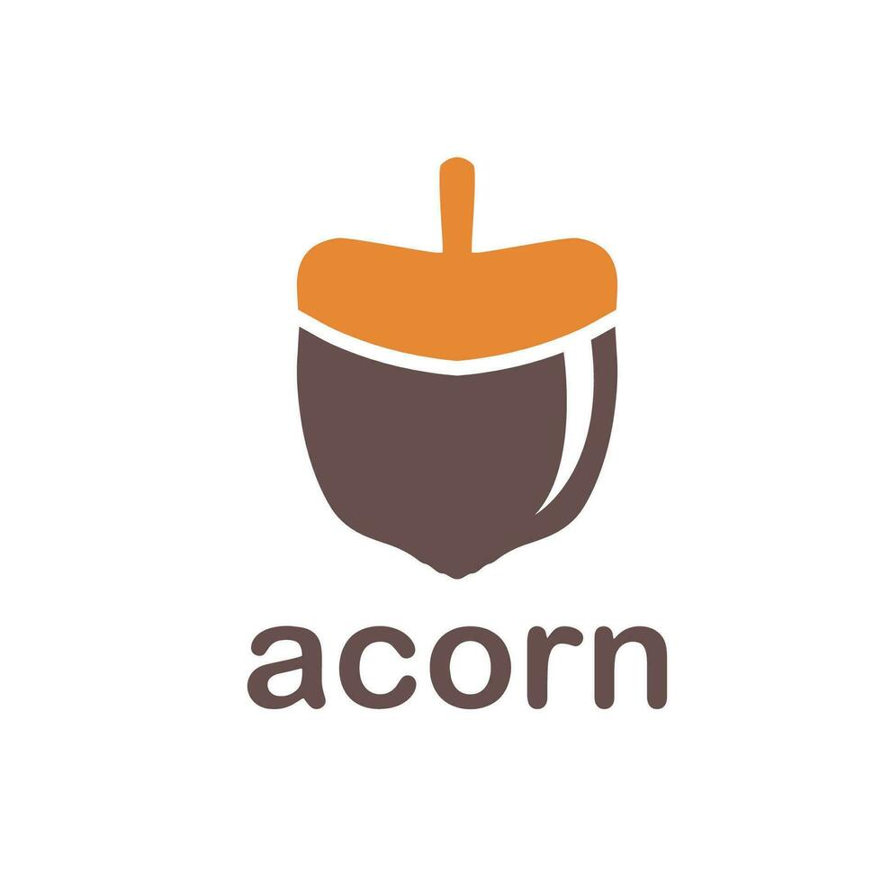 Acorn logo template design with leaves with editable vector illustration.