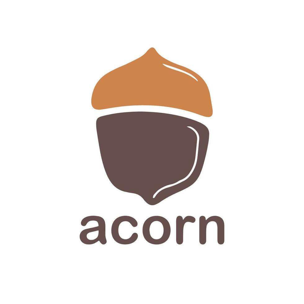 Acorn logo template design with leaves with editable vector illustration.