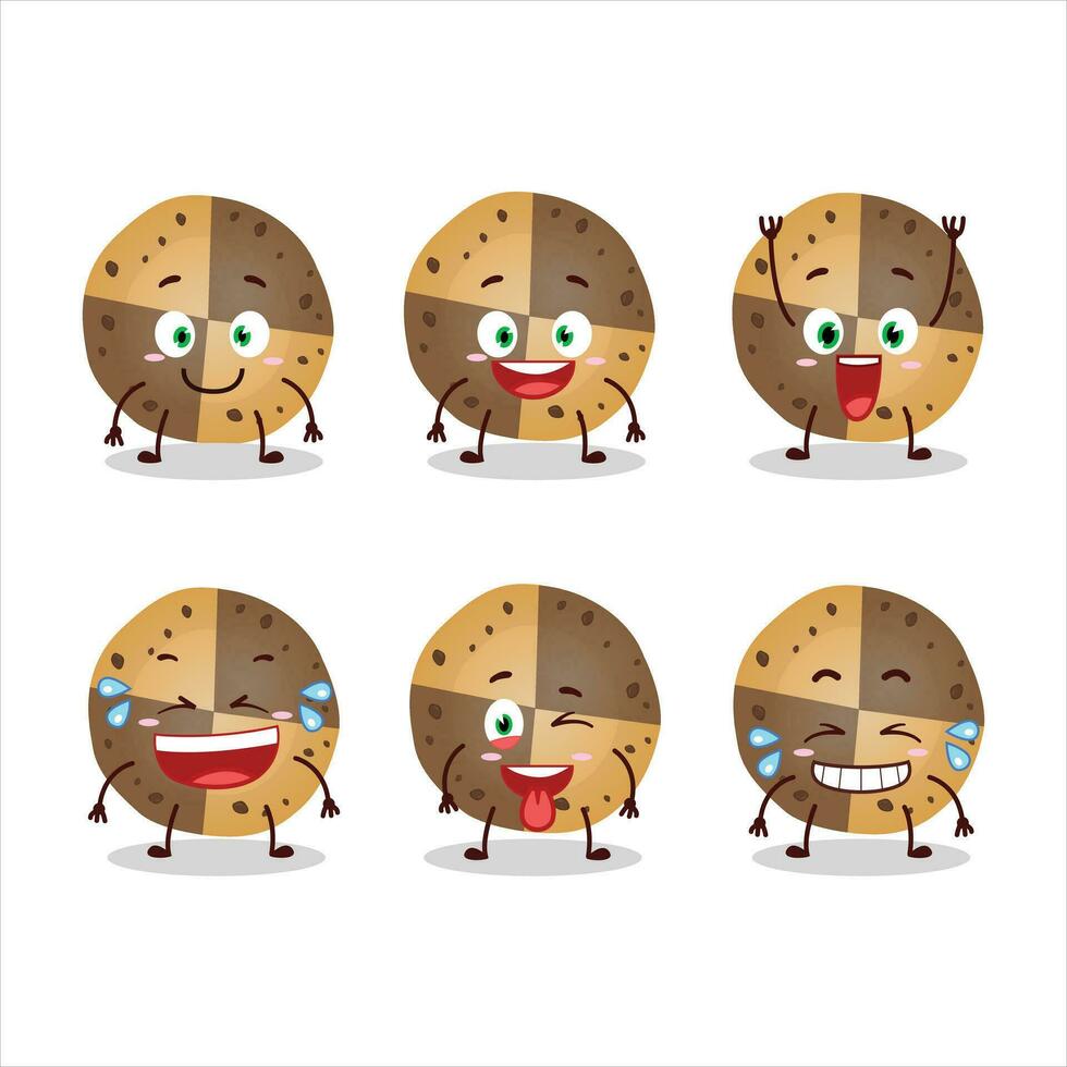 dibujos animados personaje de cariño galletas con sonrisa expresión vector