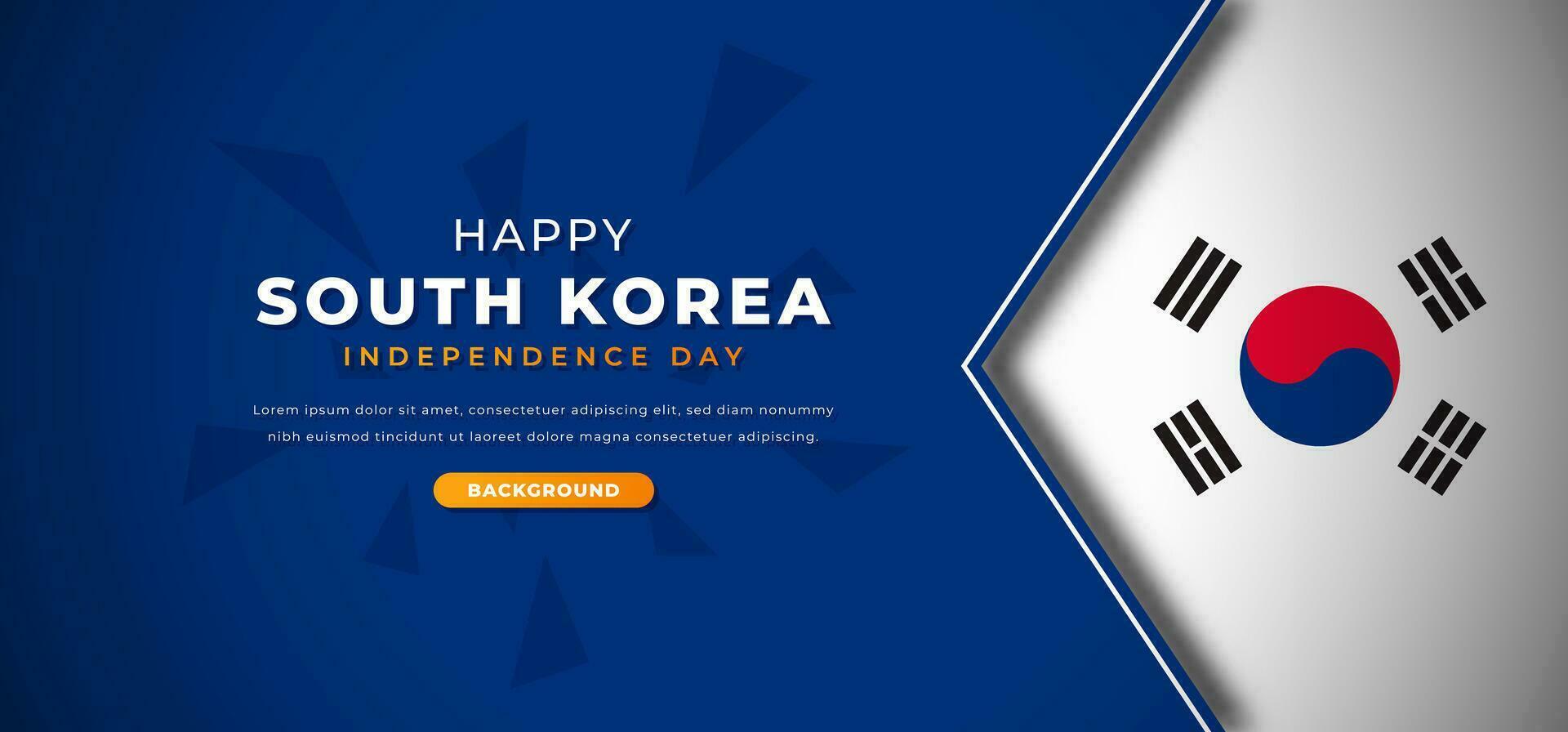 contento sur Corea independencia día diseño papel cortar formas antecedentes ilustración para póster, bandera, publicidad, saludo tarjeta vector