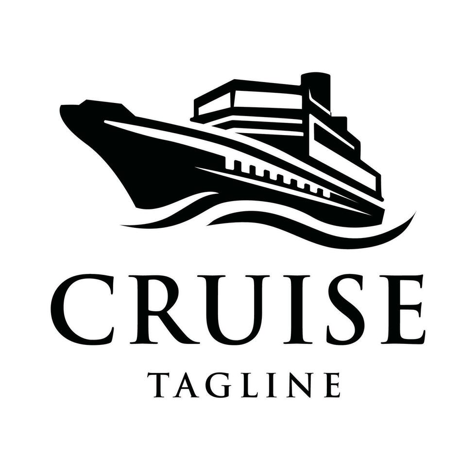 Elegant cruise ship logo design template. vector