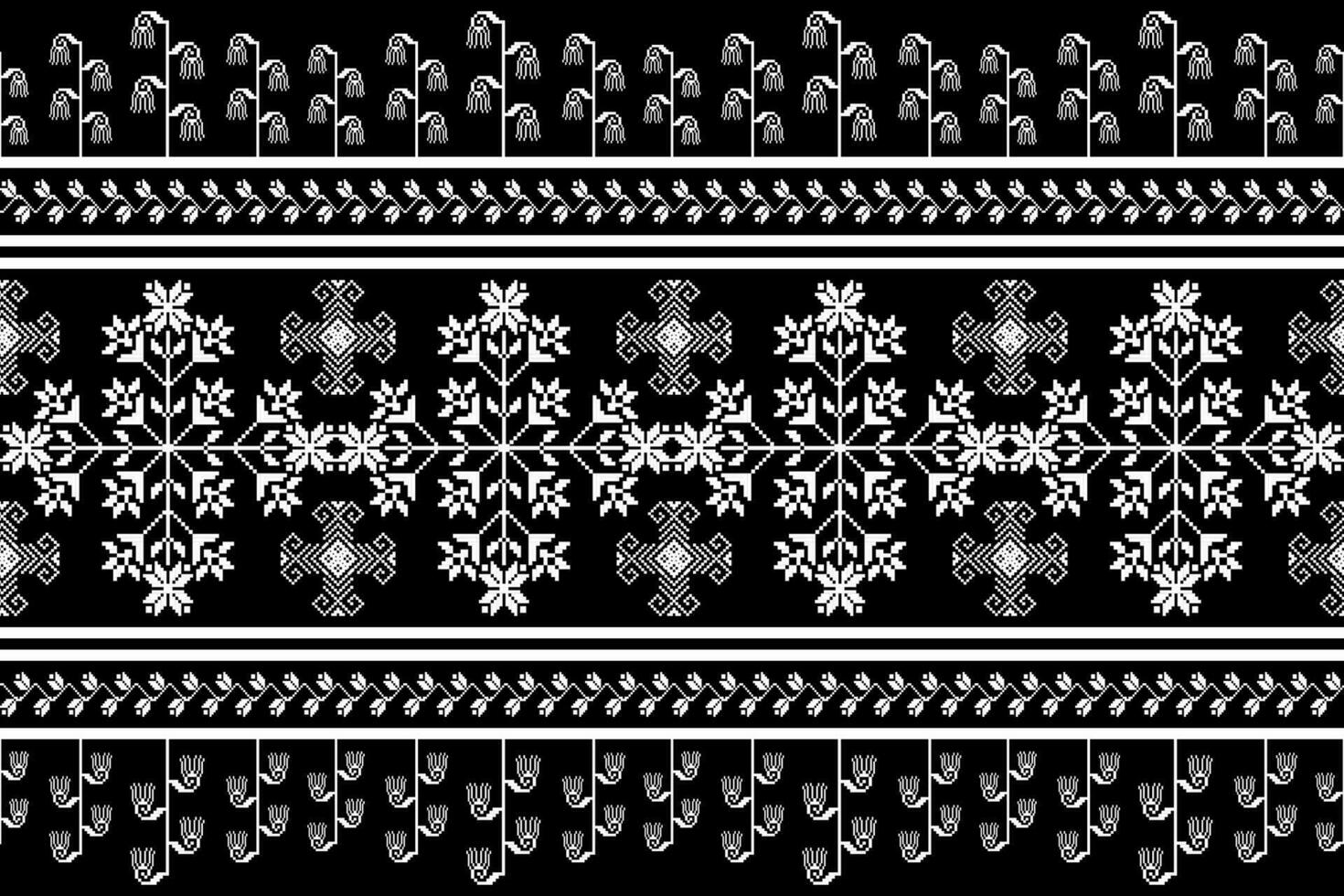 floral cruzar puntada bordado en blanco fondo.geometrico étnico oriental sin costura modelo tradicional.azteca estilo resumen vector ilustración.diseño para textura,tela,ropa,envoltura,pareo.
