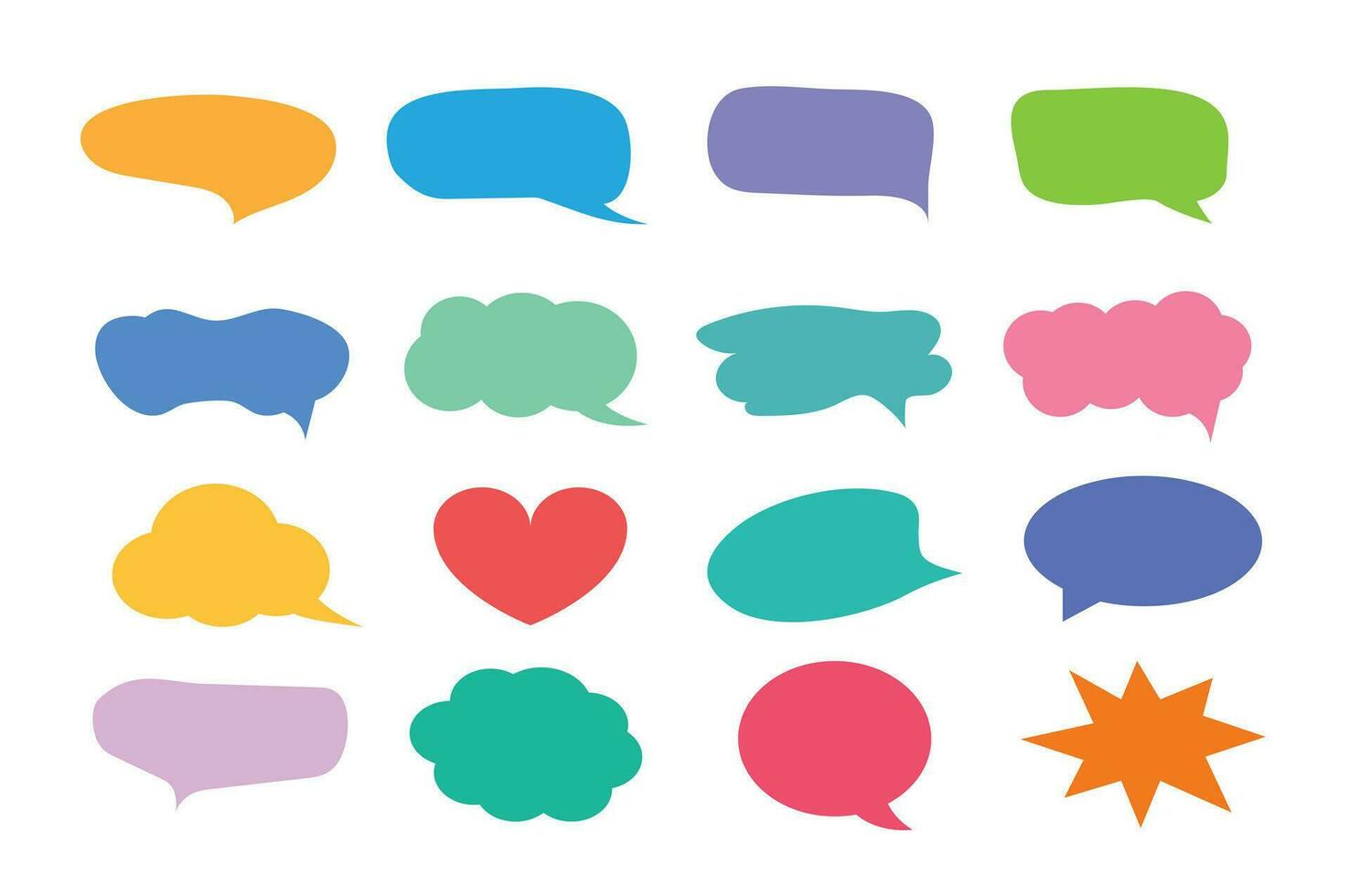 Set of callout, speech bubbles, chats, elements icons, vector ...