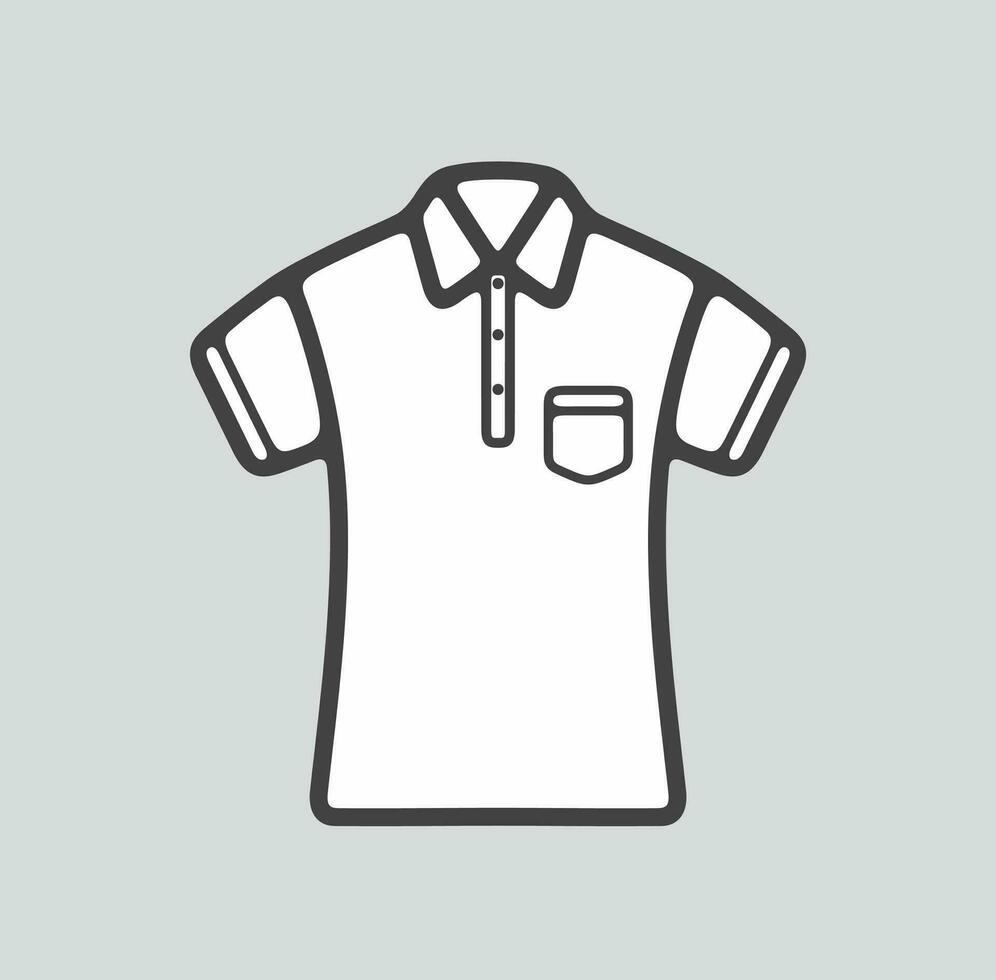 Women's polo t shirt line icon on a background. Vector illustration.