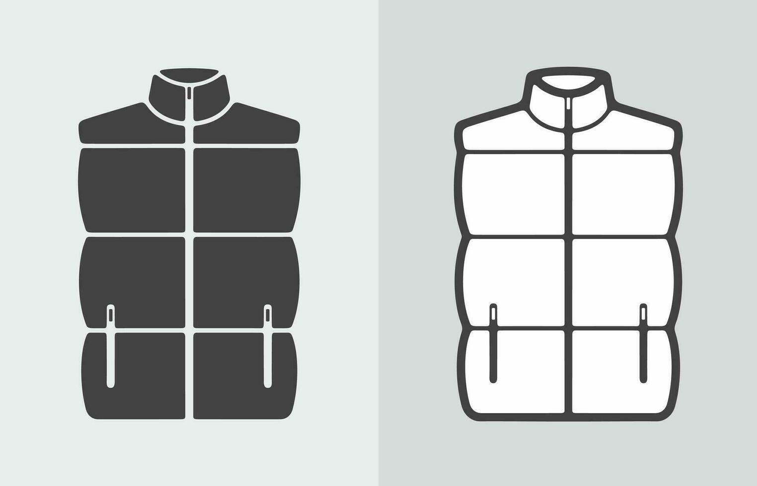 Quilted down vest icon on a background. Vector illustration.