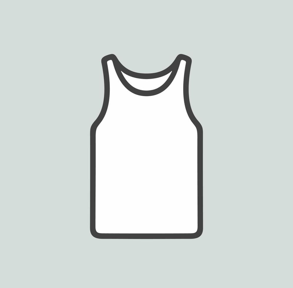 Men's tank top line icon on a background. Vector illustration.