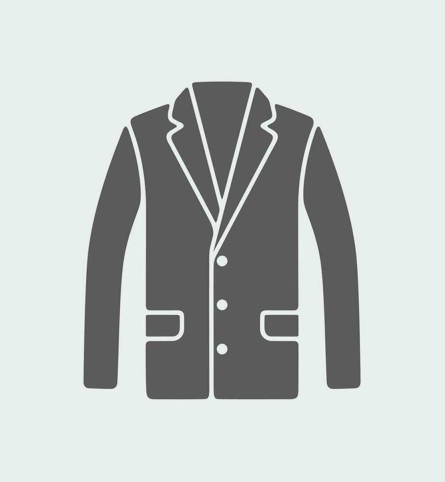 de los hombres negocio chaqueta icono en un antecedentes. vector ilustración.