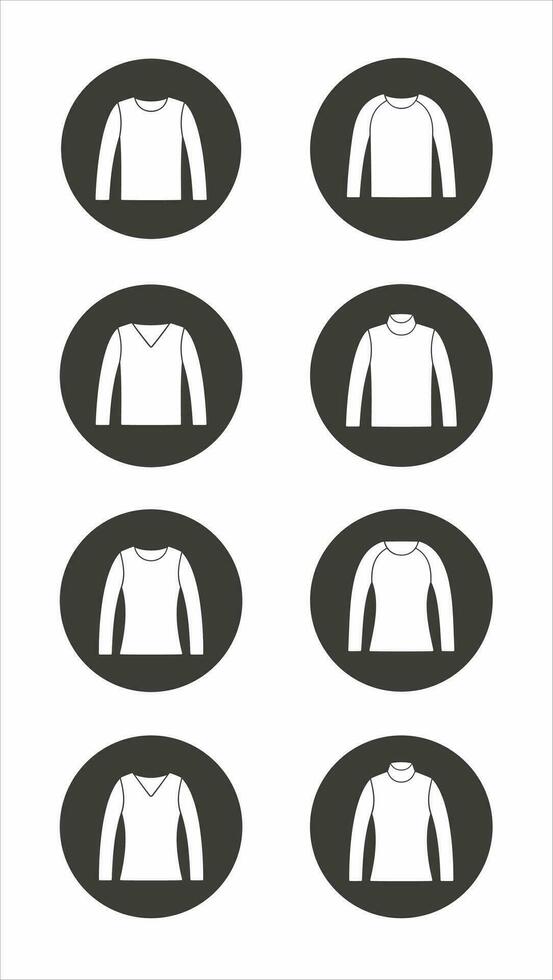 Men's and women's jumper. Clothes icon in the circle. Vector illustration.