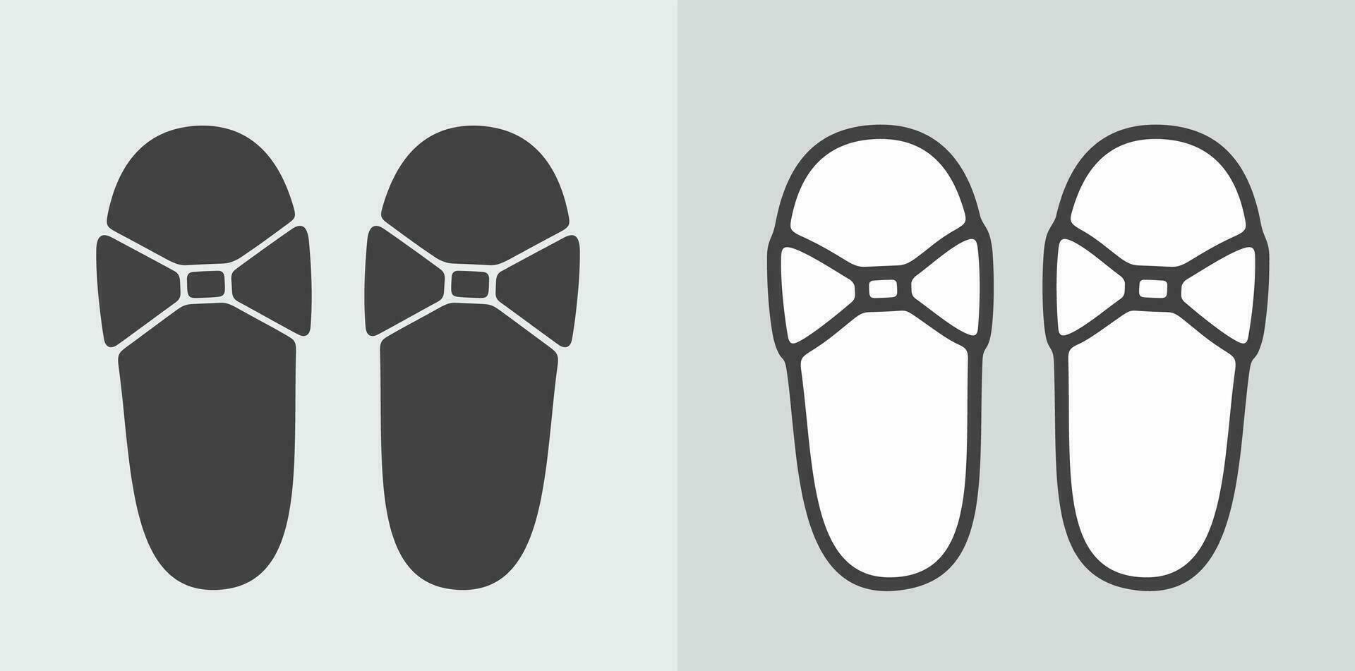 Home slippers icon on a background. Vector illustration.