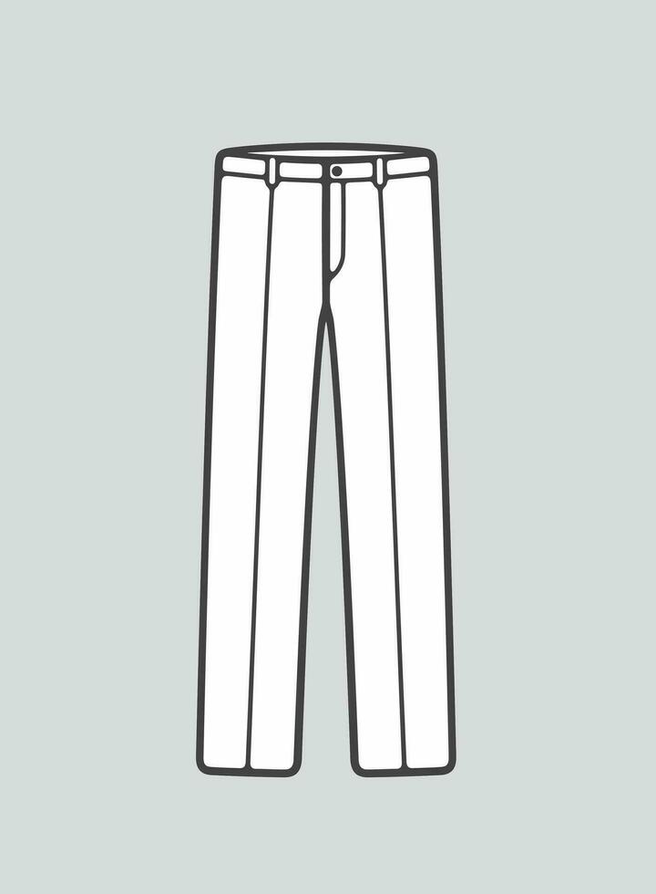 Men's business trousers line icon on a background. Vector illustration.