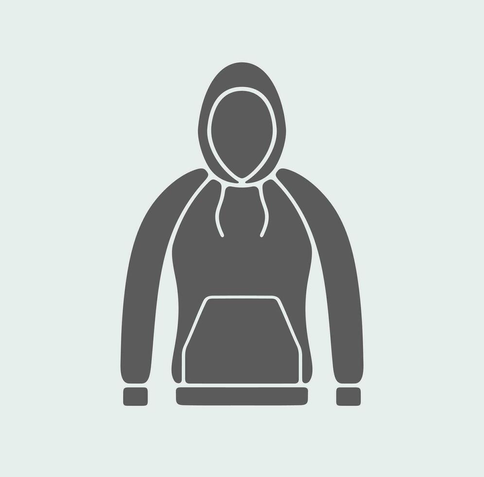 Women's hoodie line icon on a background. Vector illustration.