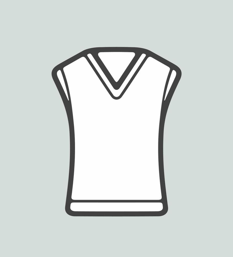 Women's knitted vest line icon on a background. Vector illustration.