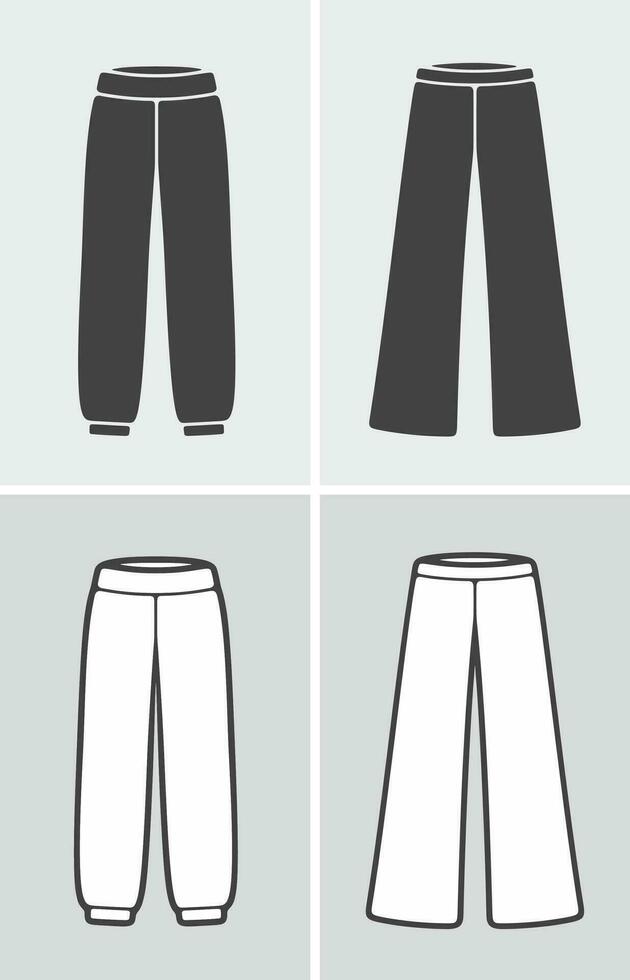 De las mujeres amplio pantalones icono en un antecedentes. vector ilustración.