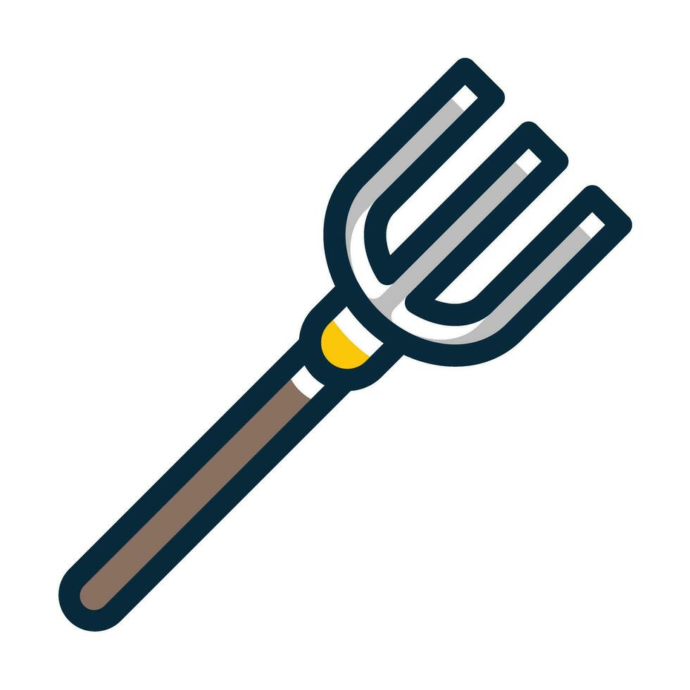 Pitchfork Vector Thick Line Filled Dark Colors