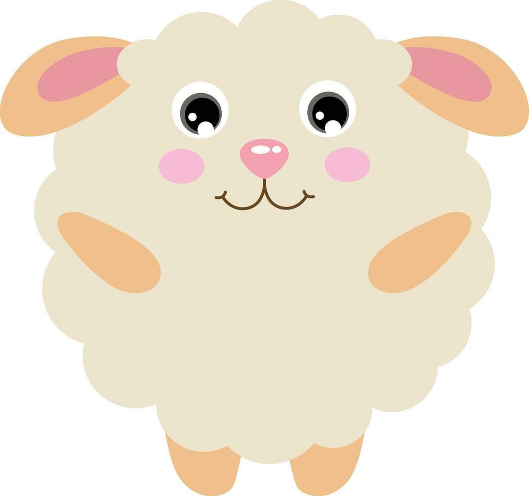 Cute sheep with round body vector