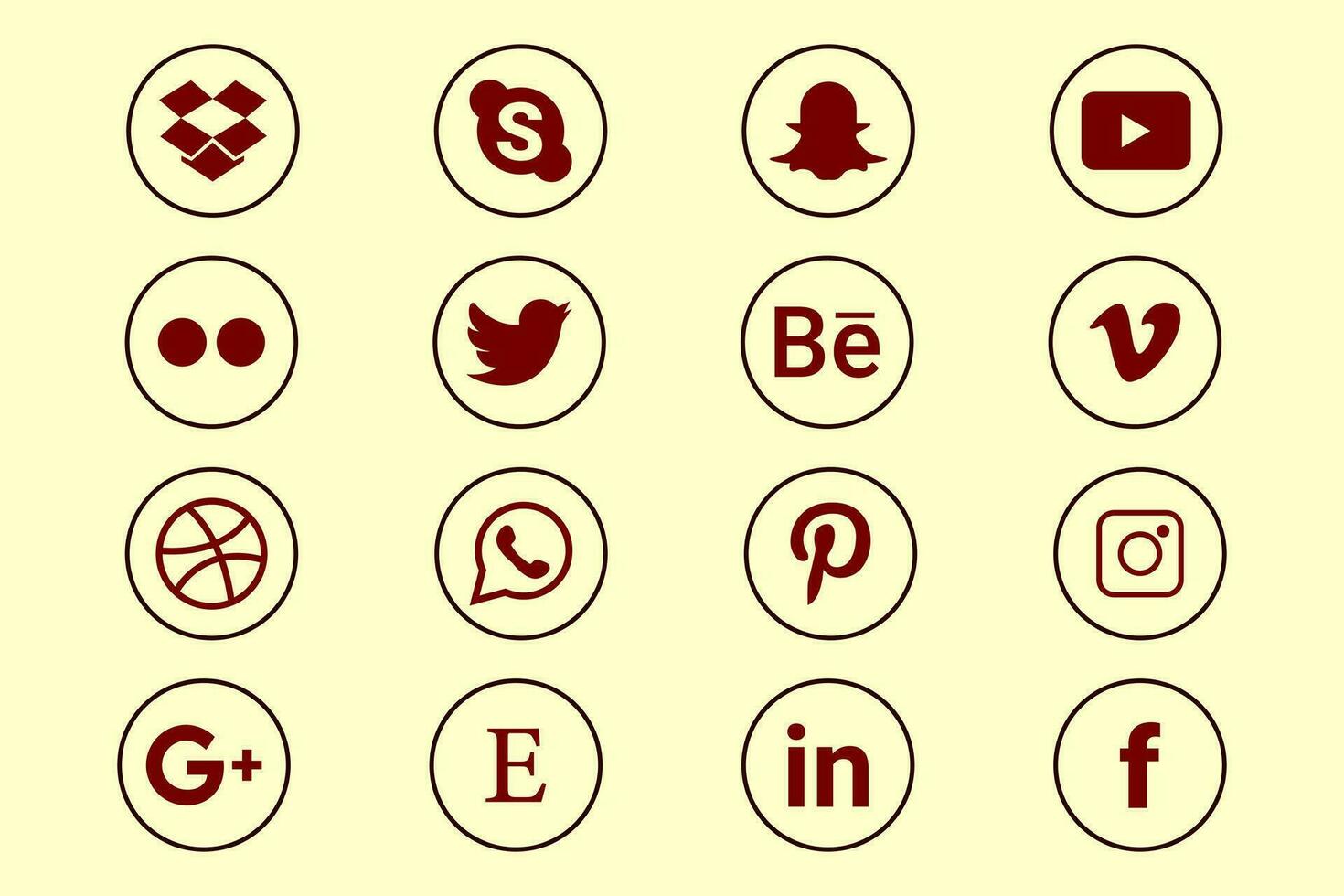 Social media icon set vector