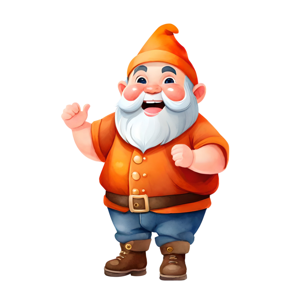 Cute Adorable Little Dwarf Isolated Transparent Cartoon Clipart AI Generative Illustration png