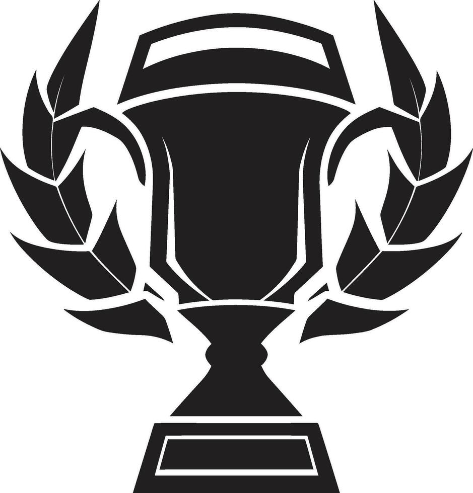 Timeless Elegance Stylish Trophy Icon Simplistic Achievement Monochromatic Trophy Silhouette vector