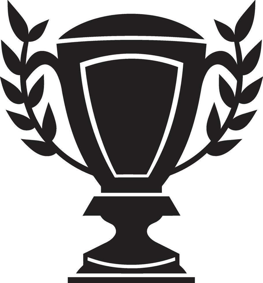 Success in Monochrome Emblematic Trophy Art Elegance in Sportsmanship Monochromatic Logo vector