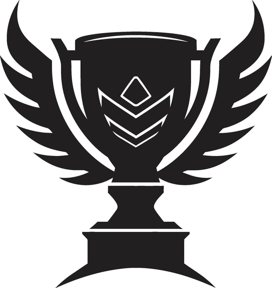 icono de victorias majestad vector trofeo emblema triunfante en monocromo icónico premio Arte