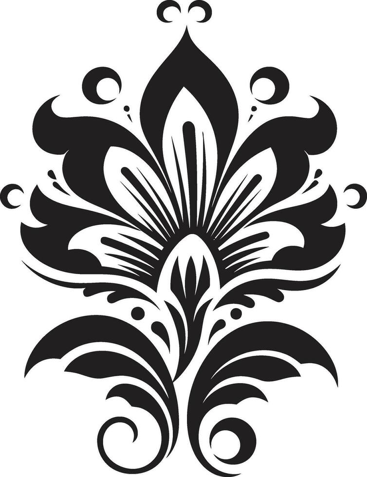 negro floral icono a crear un embalaje diseño negro floral icono a crear un etiqueta diseño vector