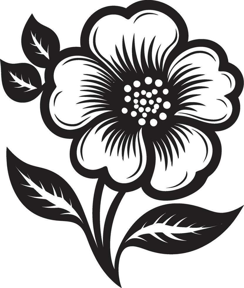 negro floral icono a crear un logo diseño negro floral icono a crear un negocio tarjeta diseño vector