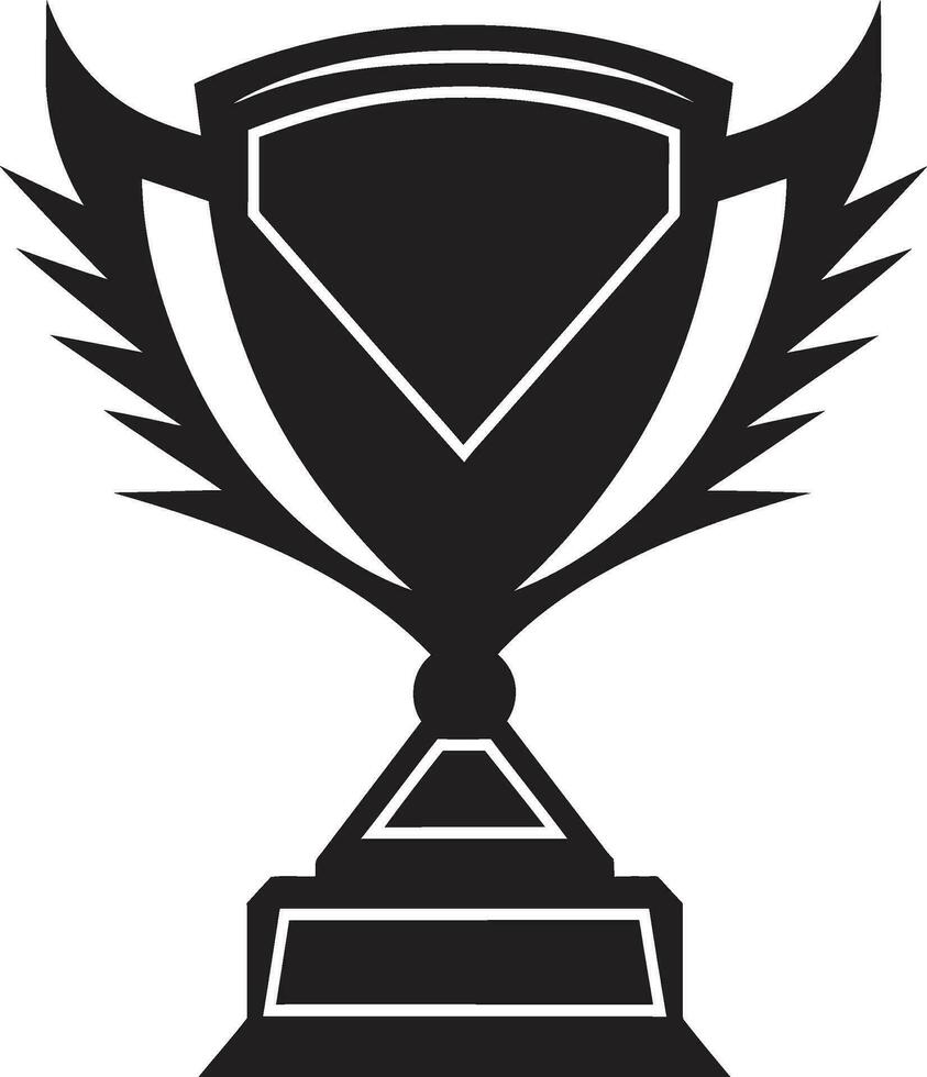 Simplistic Cup Excellence Emblematic Trophy Icon Icon of Successs Majesty in Black and White Award Emblem vector