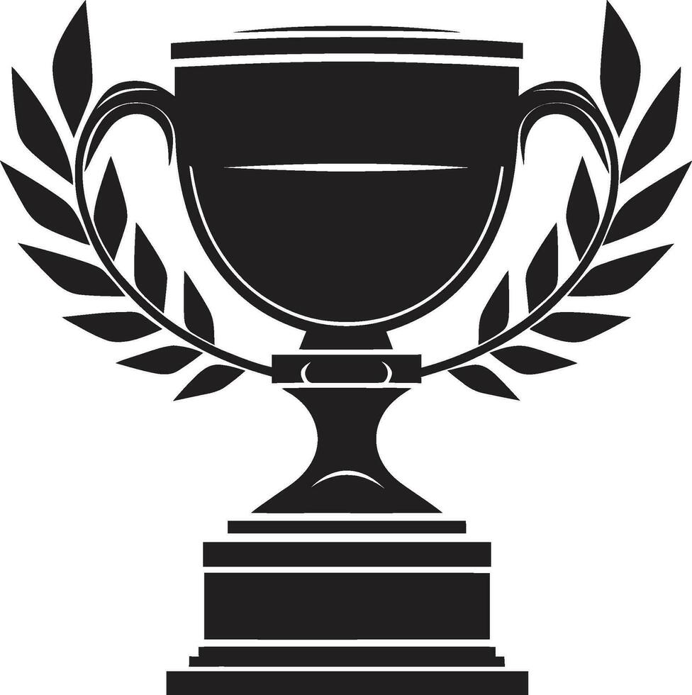 Serenade in Black and White Iconic Trophy Logo Sportsmanship Majesty in Simplicity Monochrome Design vector
