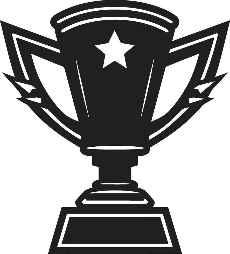 emblema de campeones serenidad trofeo logo diseño elegante éxito embajador monocromo emblema vector