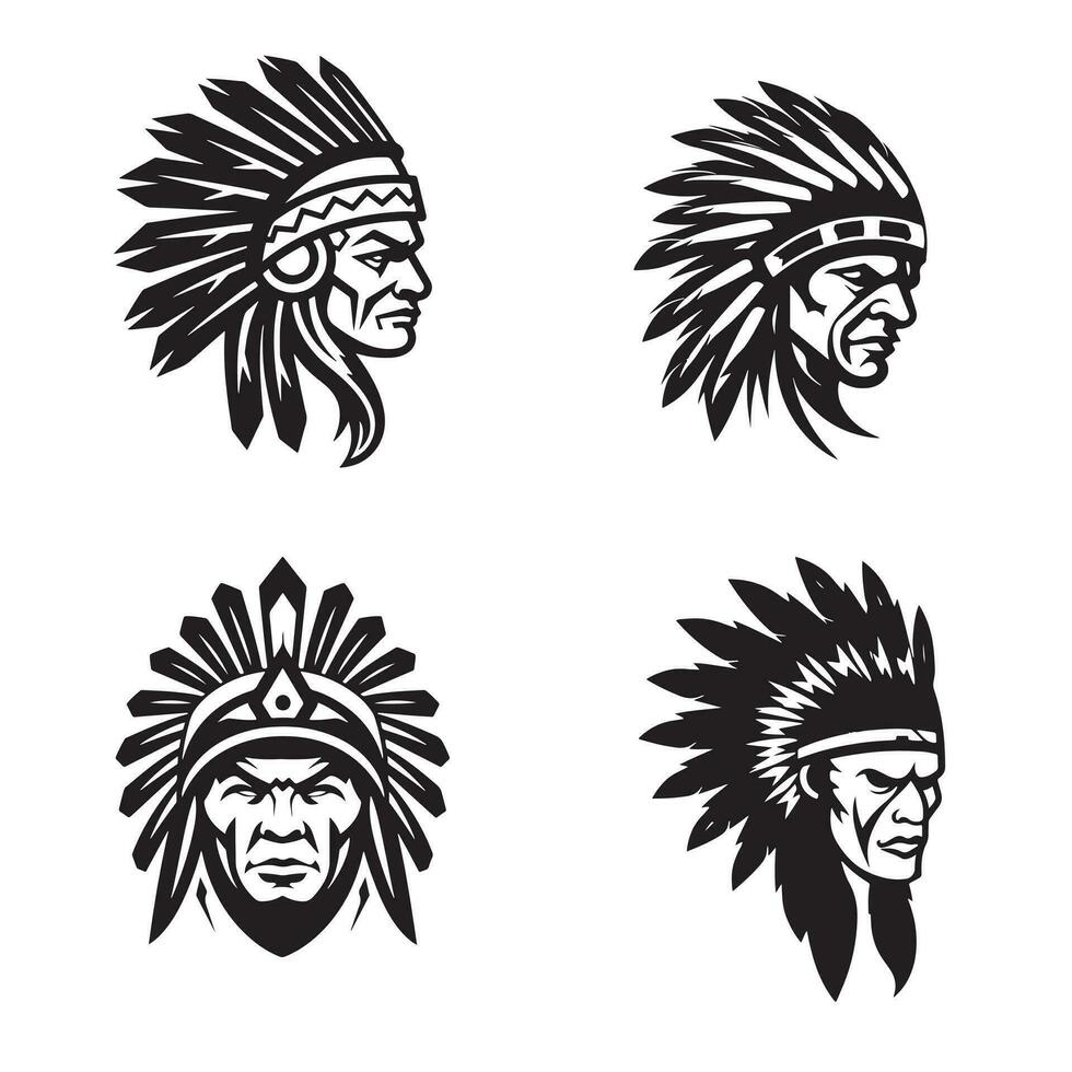 Indian Chief Head Graphic ,logo vector