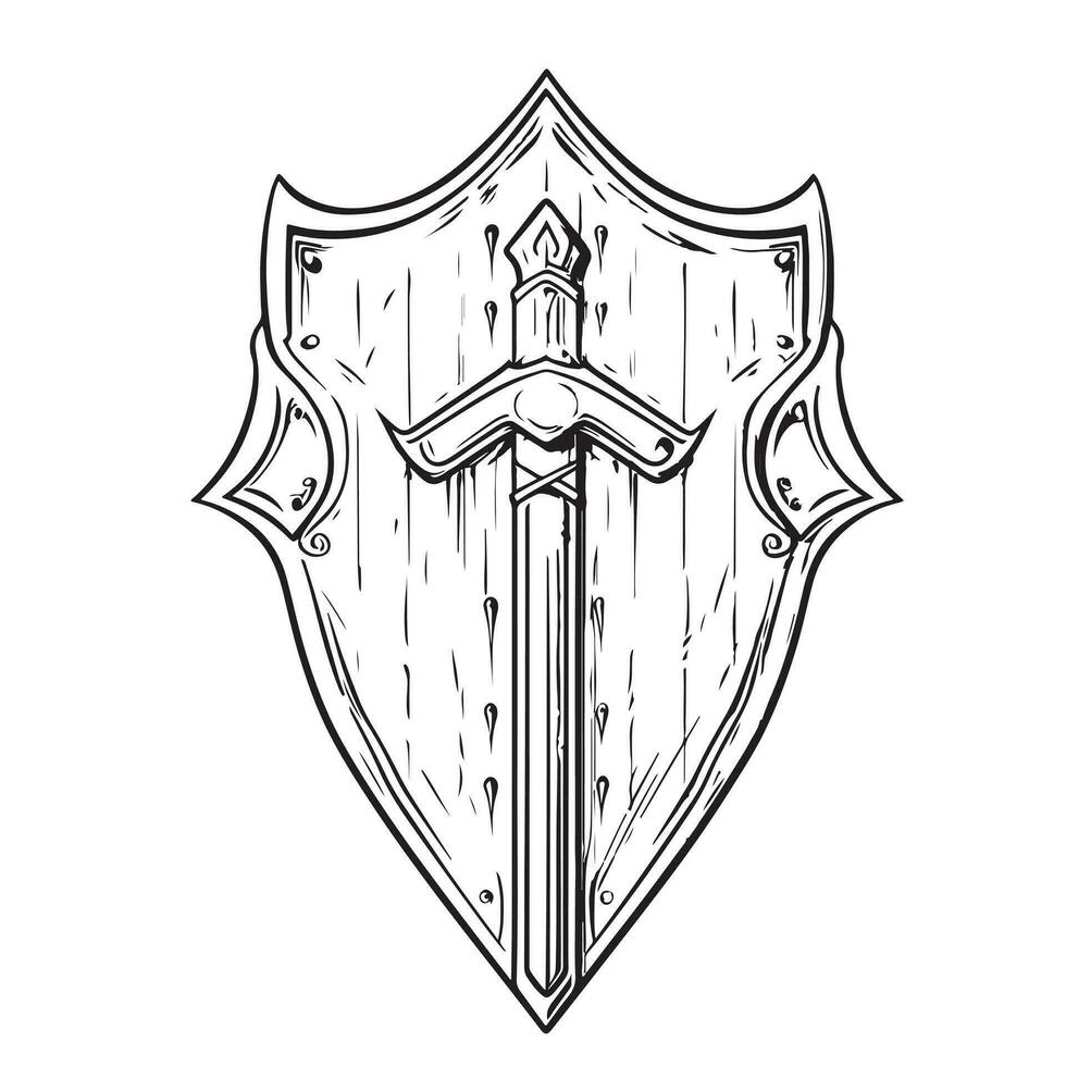 Shield Sword Guardian Logo Template vector