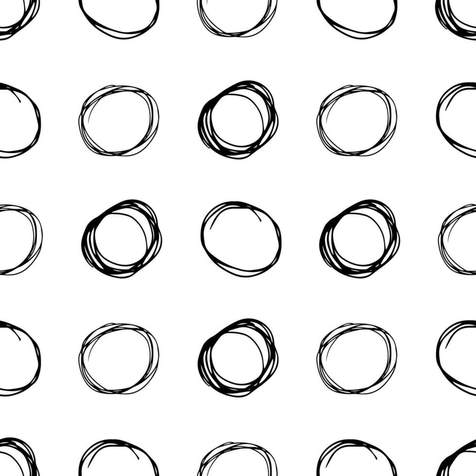 Seamless pattern with sketch circles shape vector