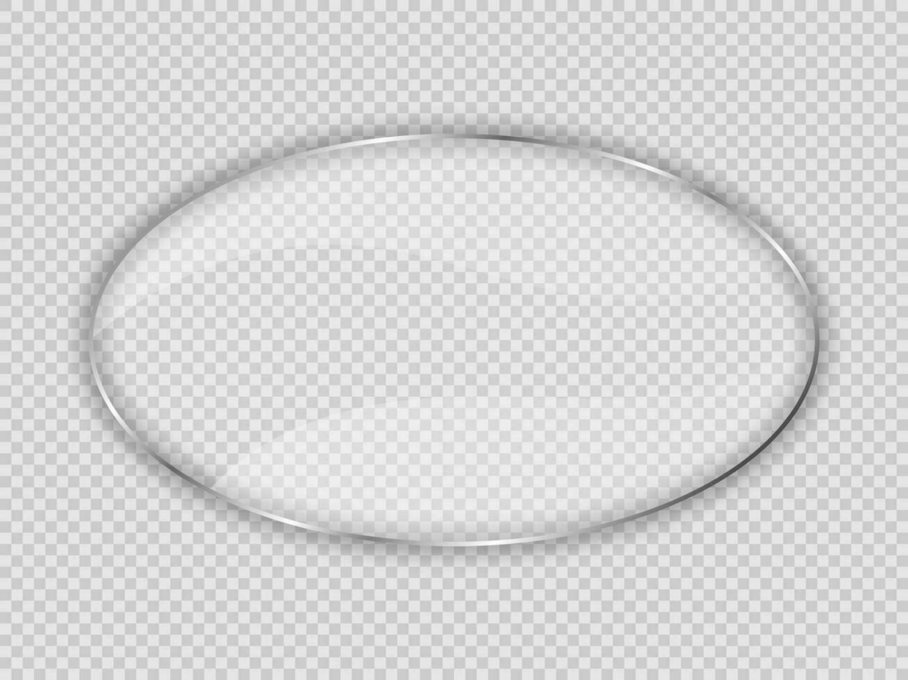 Glass plate in oval frame vector