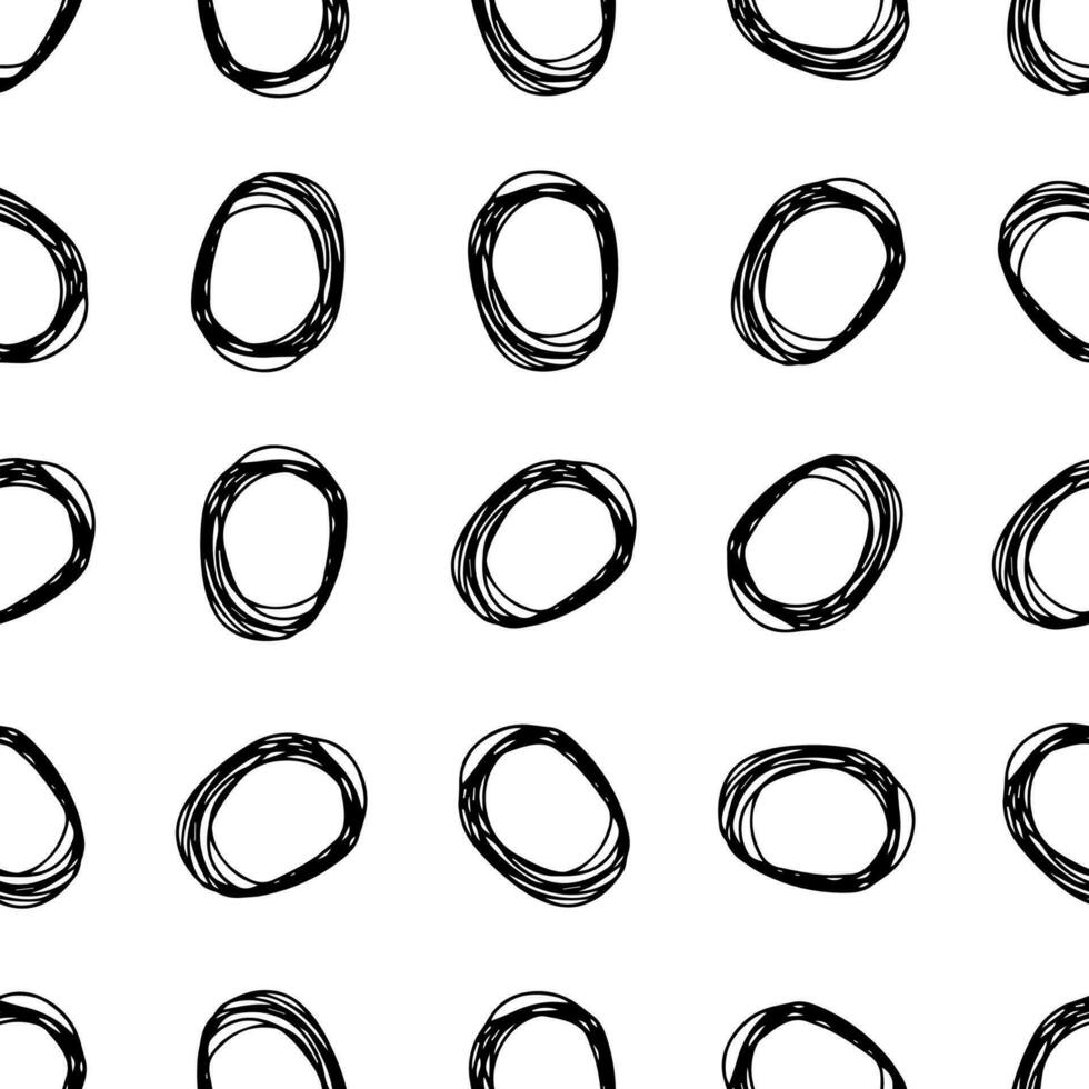 Seamless pattern with sketch circles shape vector