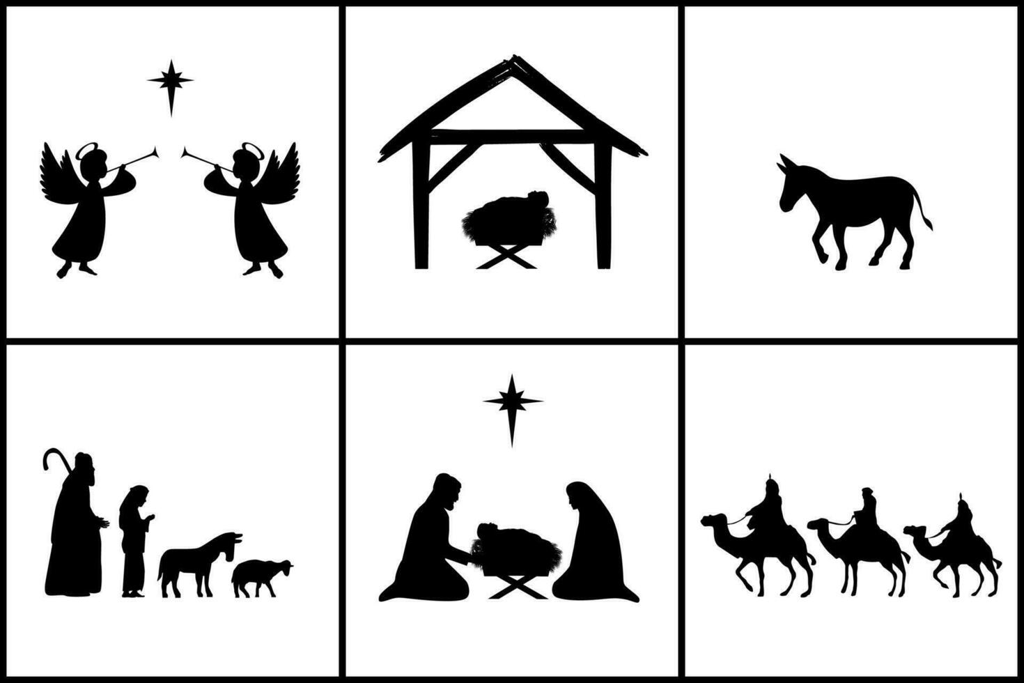 Set of advent graphic elements. Vector illustration