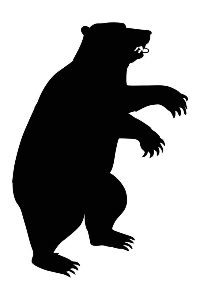 Cartoon bear character silhouettes in a vector set