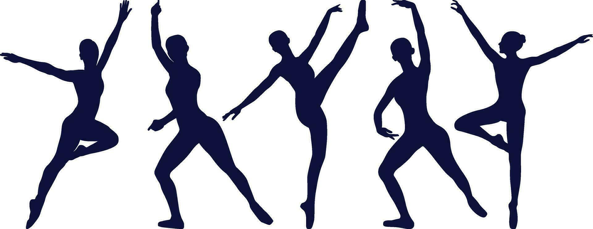 dancer silhouette in flat dance vector