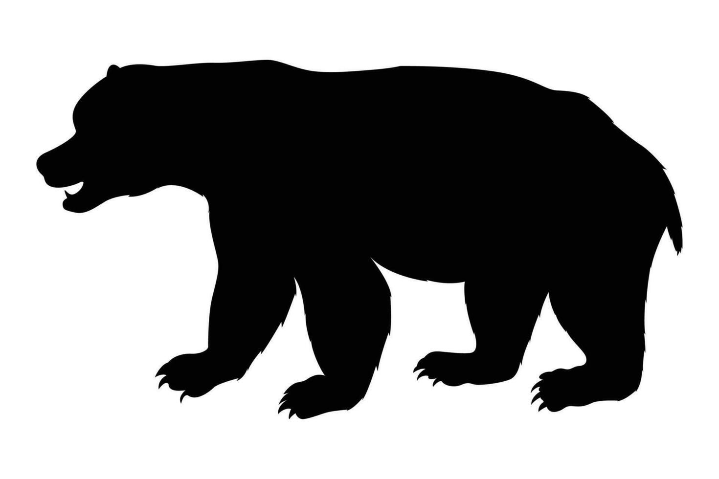 Cartoon bear character silhouettes in a vector set