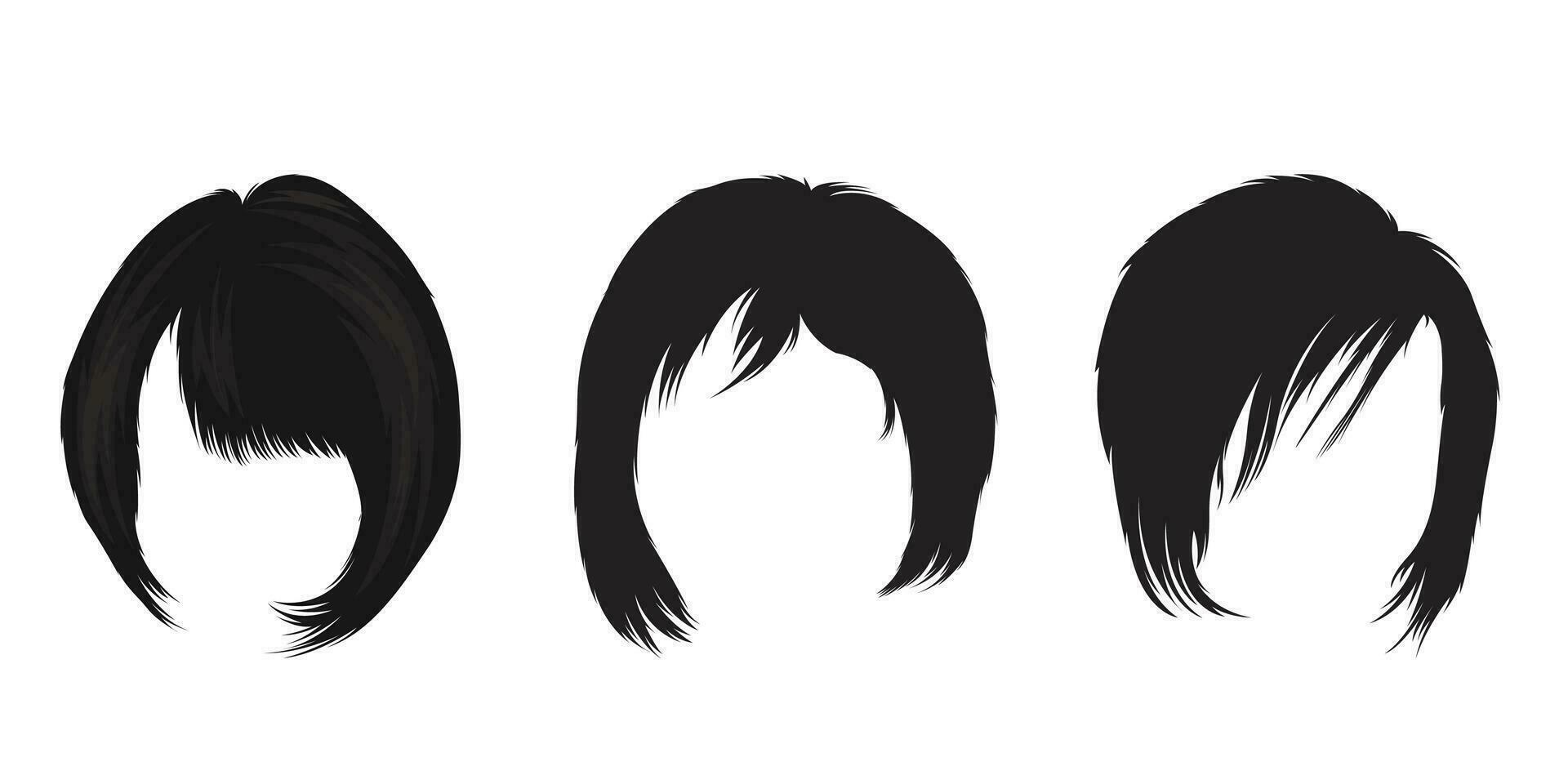 Vector set of variety women's hairstyles