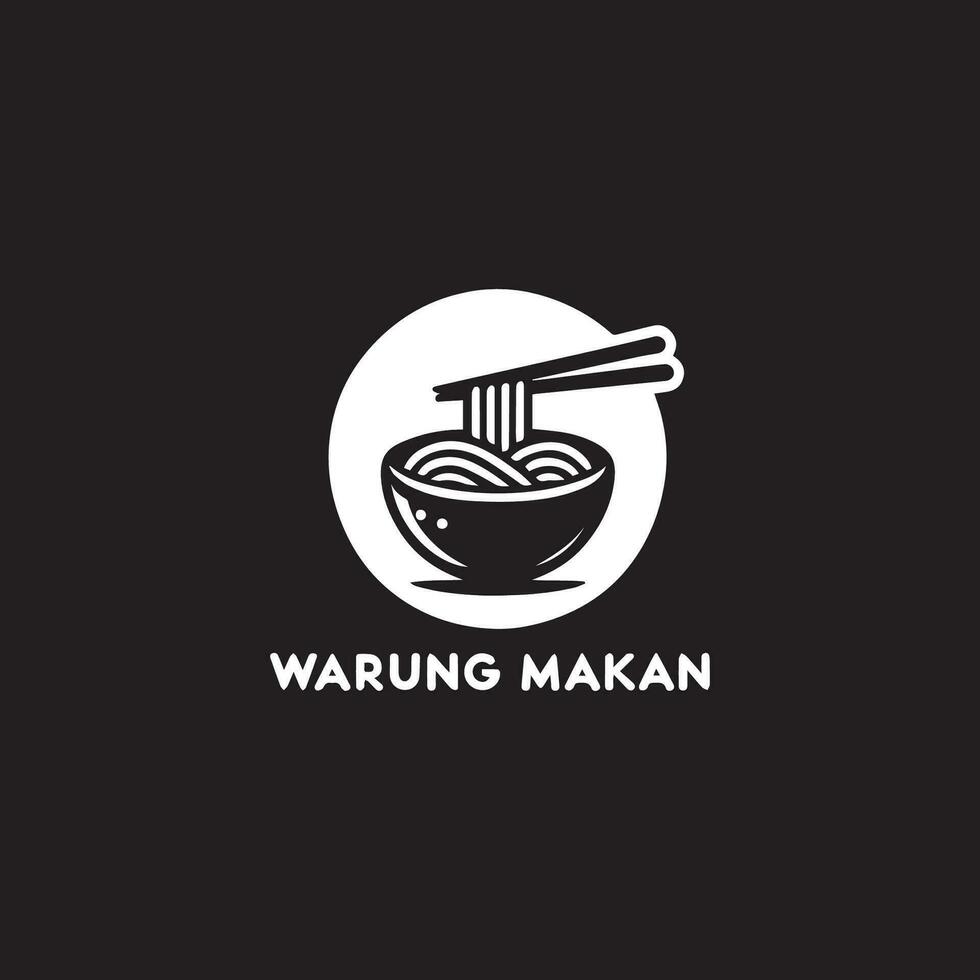 The noodle logo is designed using a minimalist vector style and is black and white