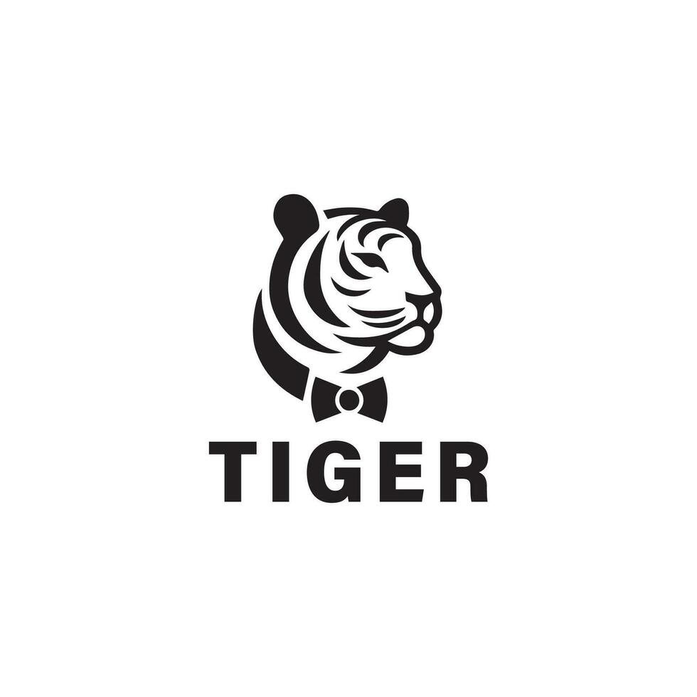el Tigre logo es diseñado utilizando un minimalista vector estilo y es negro y blanco