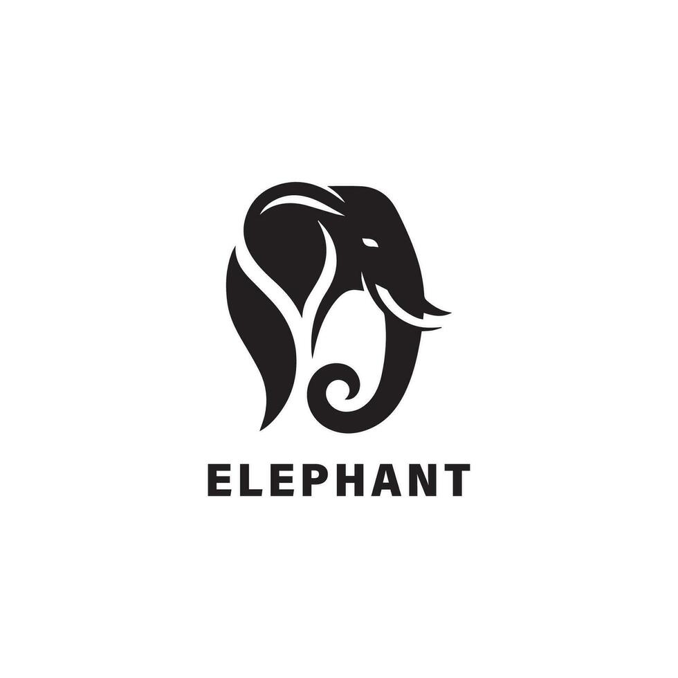 el elefante logo es diseñado utilizando un minimalista vector estilo y es negro y blanco