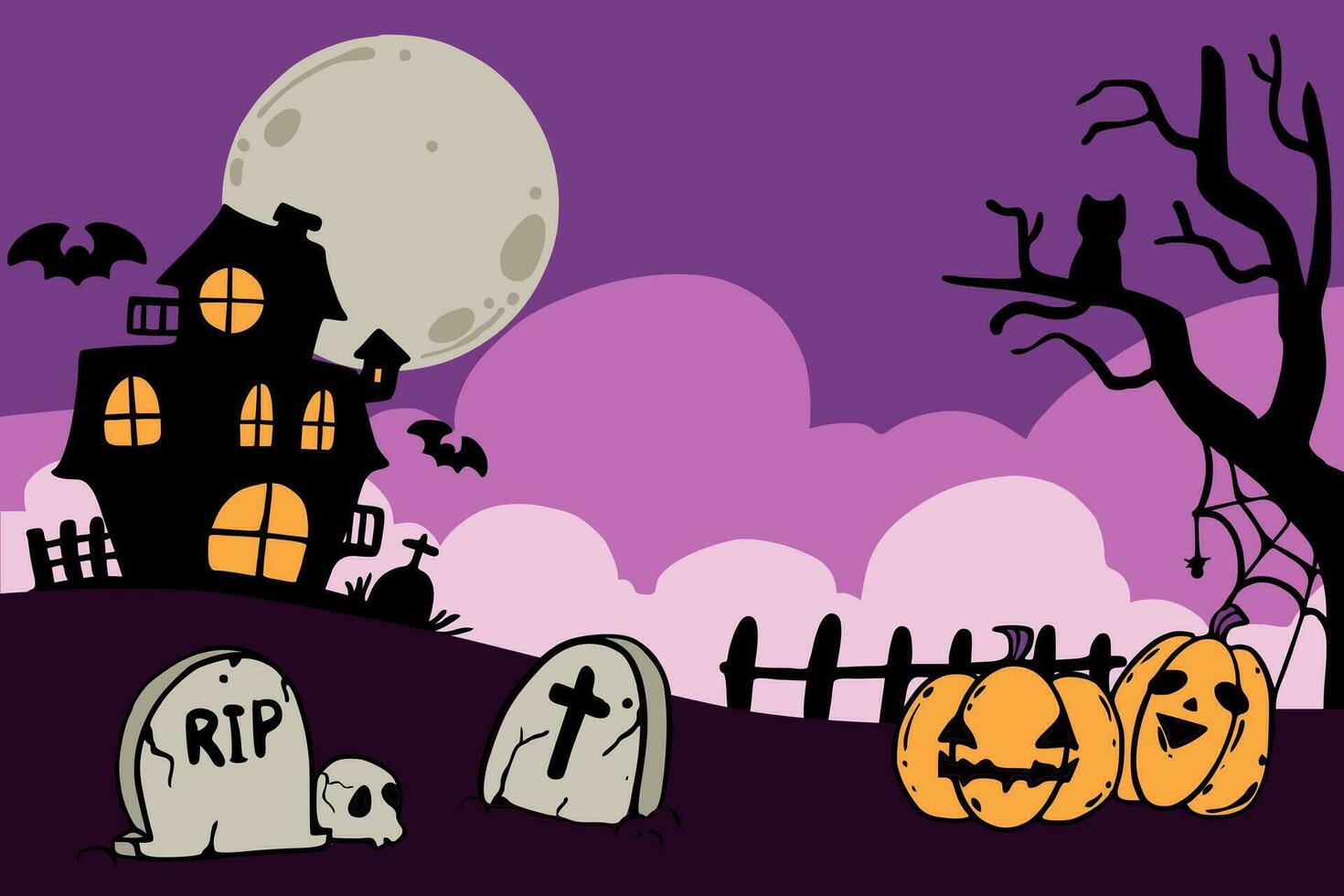 landscape background for composing Halloween day vector