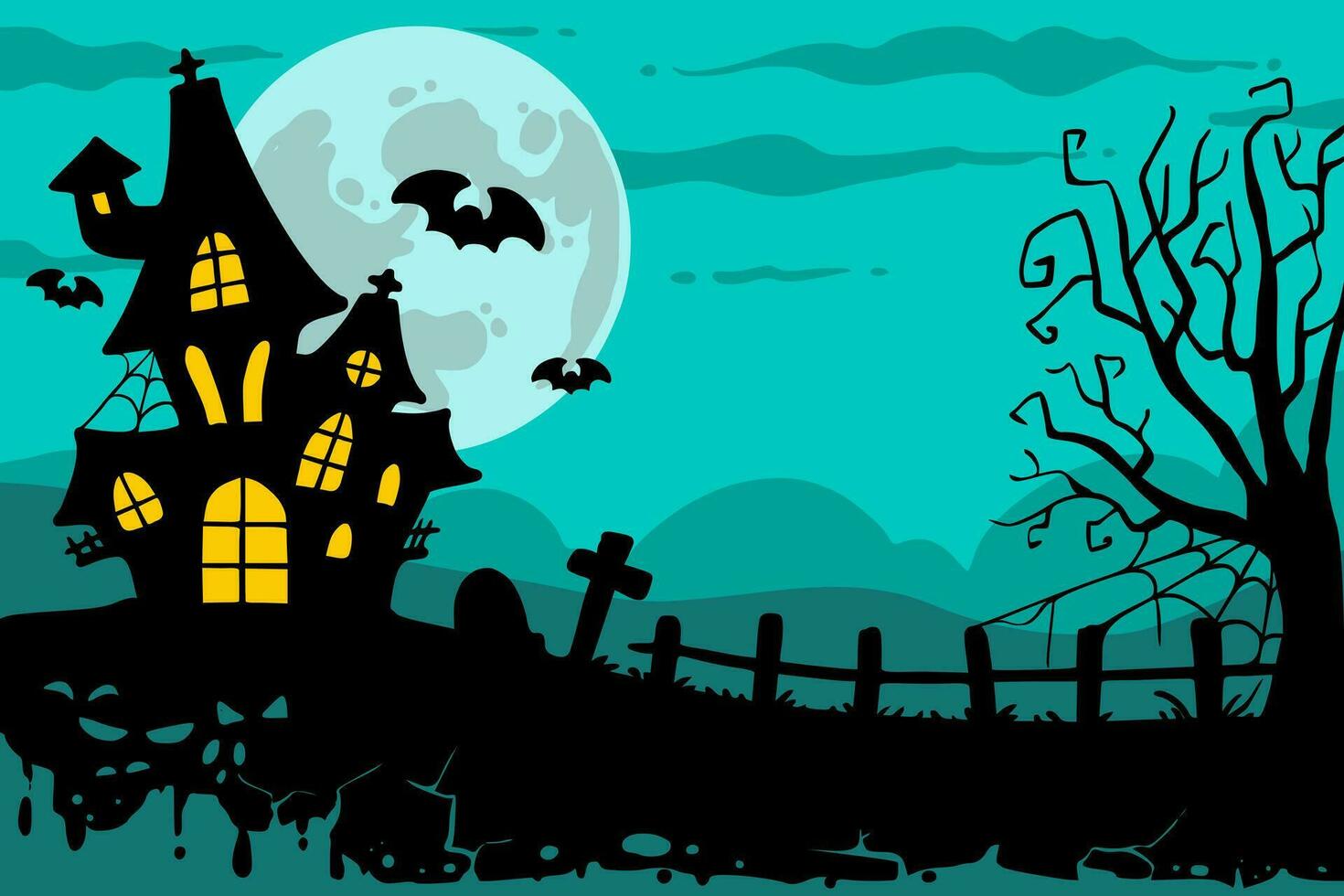 landscape background for composing Halloween day vector