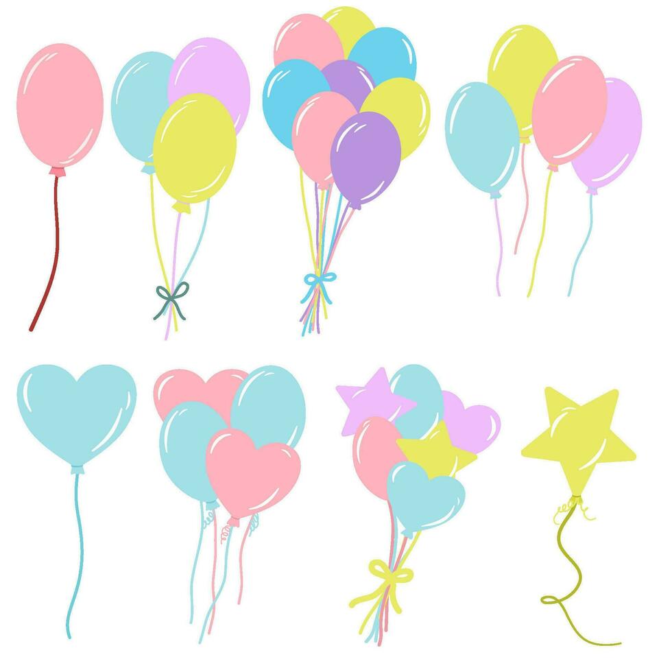 Pastel balloon illustration vector