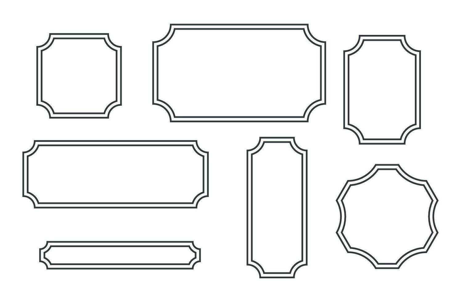 Set of rectangular calligraphic frames vector