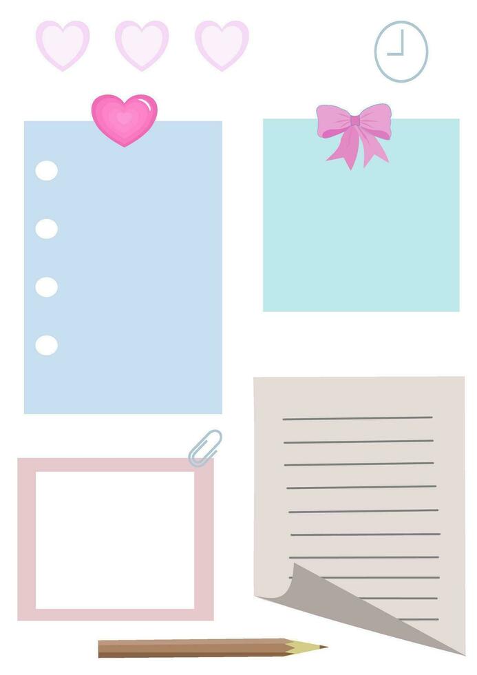 Short note paper post it for reminding vector